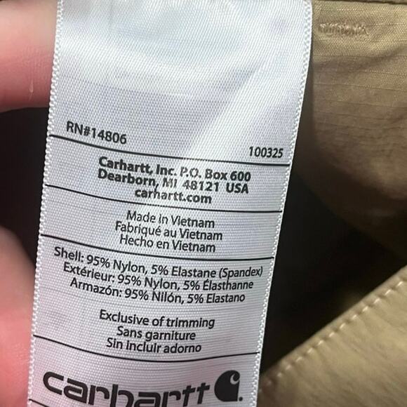 Carhartt Womens Madden Cargo Shorts Mid Rise Straight Fit Flat Front Khaki Sz 6 - Picture 6 of 7